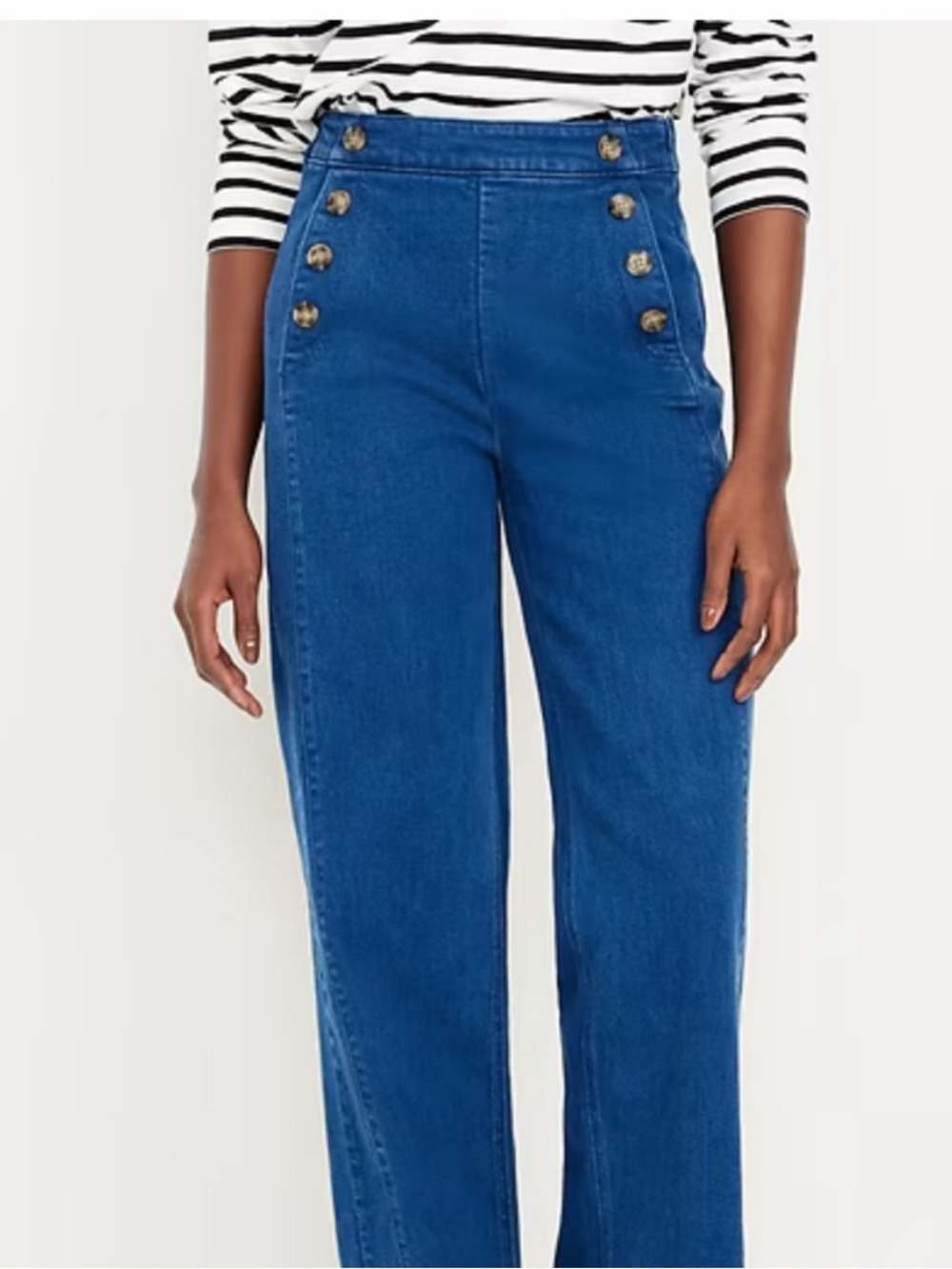 NWT old navy high waisted side leg sailor button jeans